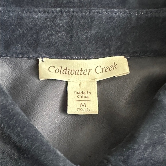 Womens Soft Suede Leather Shirt Dress Duster Western Preppy Cowgirl Navy Blue M - Picture 8 of 9